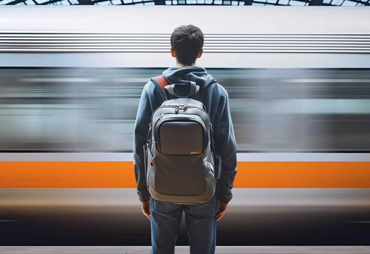 A traveller with a backpack