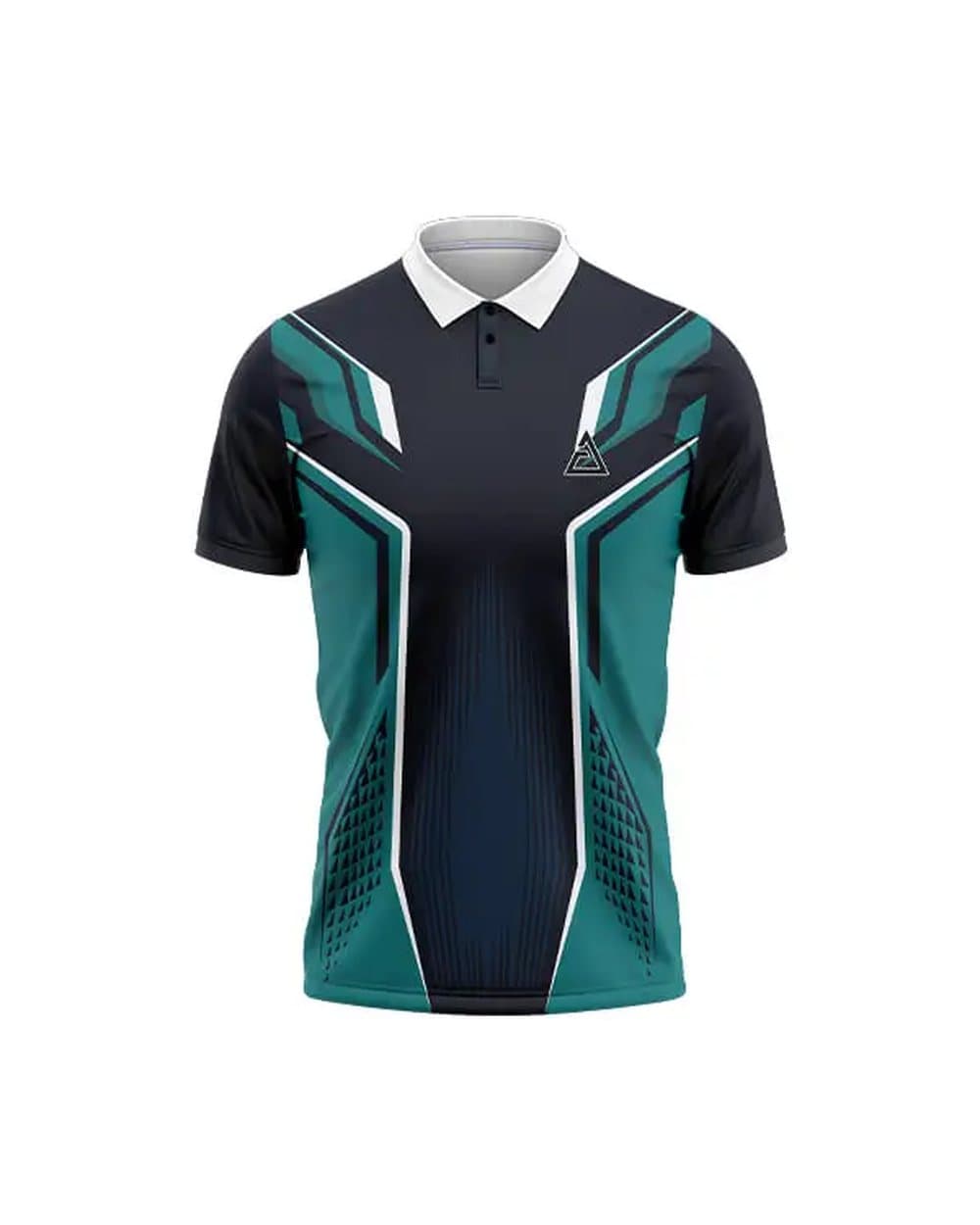 Teal and navy sports jersey