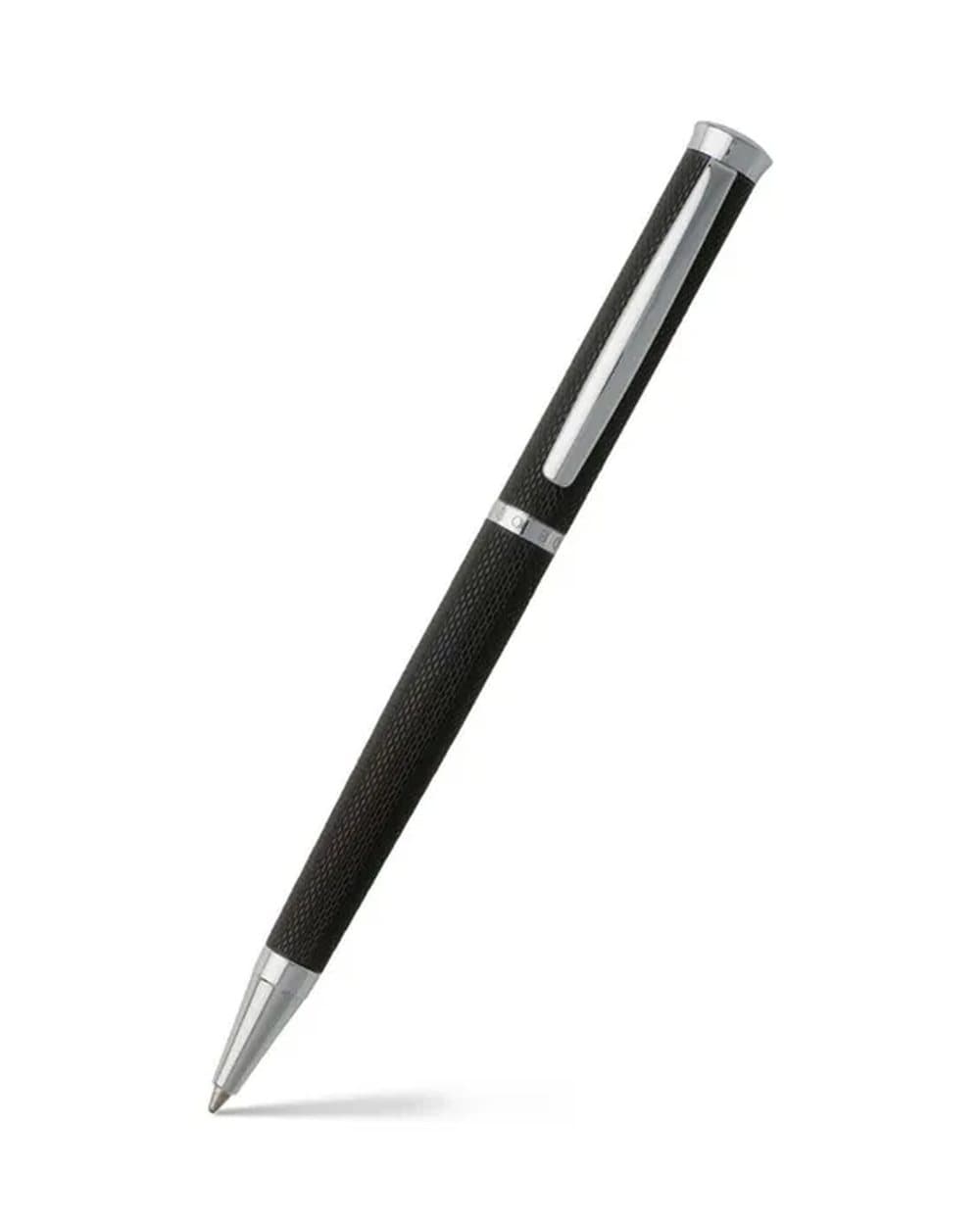 Black metal pen with a chrome tip