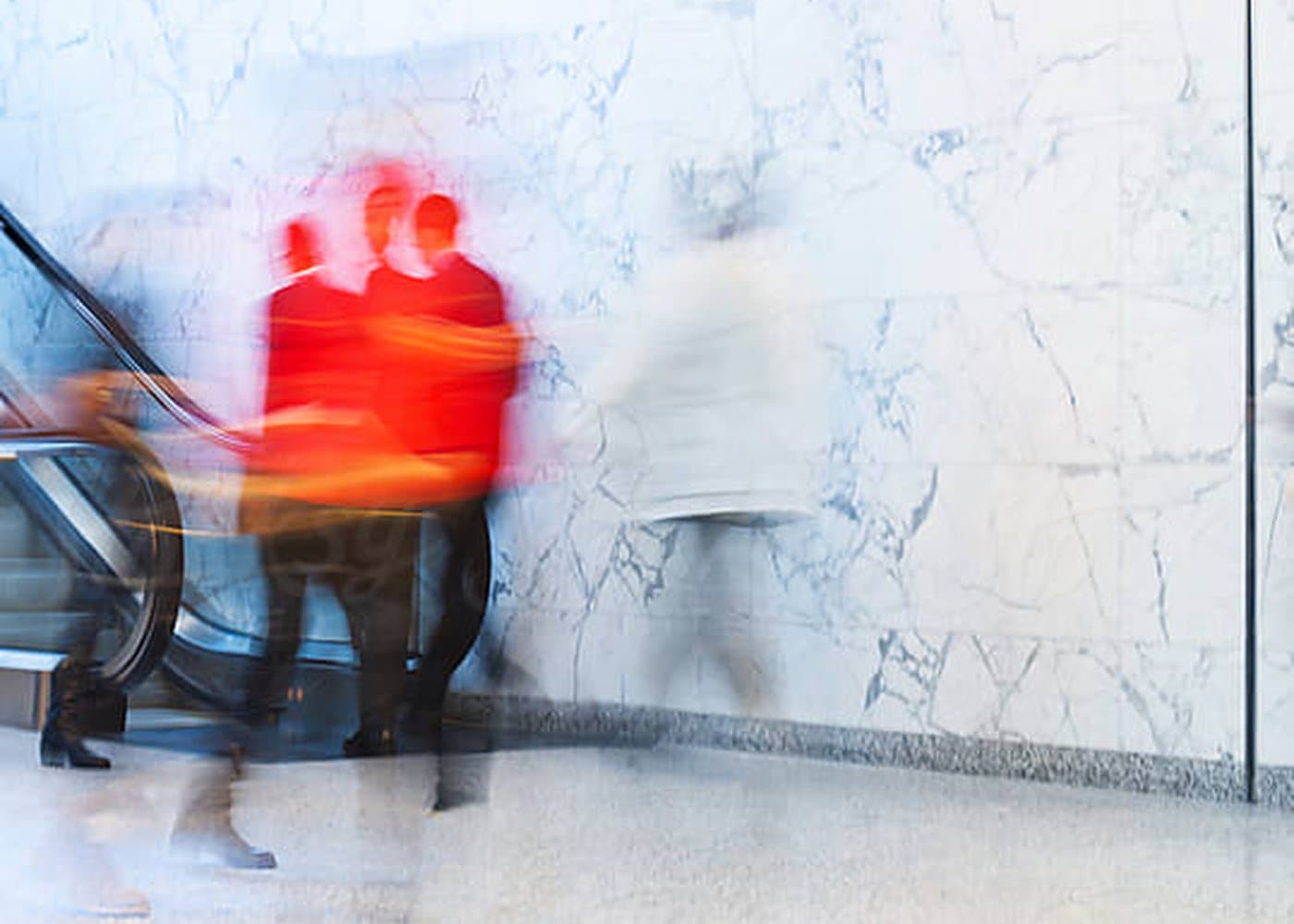 A corporate team in motion